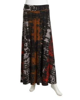 Leopard Print Tie Dye Maxi Skirt