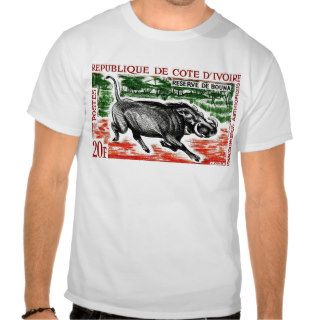 1963 Ivory Coast Desert Warthog Stamp Tshirts