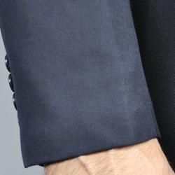 Men's Black Wool/ Silk Vested Suit Suits