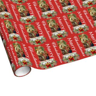 Personalized Santa Holiday Photo Wrapping Paper
