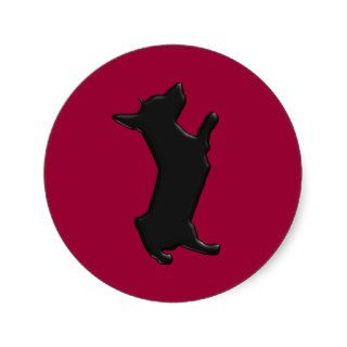 Chihuahua Dog Beg Silhouette Stickers