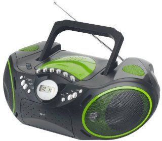 One AP123 Stereo Radiorekorder (CD/ Player, USB) schwarz/grün Audio & HiFi