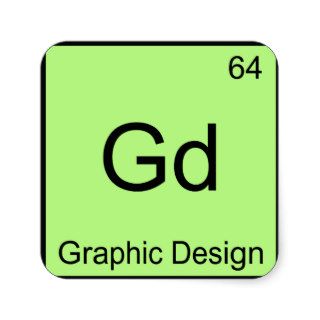 Gd   Graphic Design Chemistry Element Symbol Tee Stickers