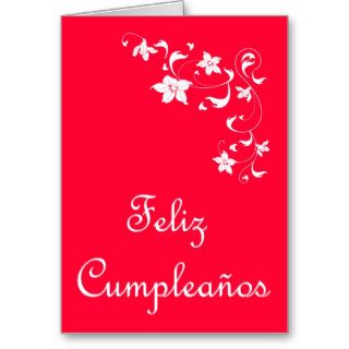Feliz Cumpleaños Spanish Birthday with flowers Greeting Cards