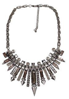 Neo Noir Damen Halskette Metall Megan Rotguß Acryl und Glas Steine Schwarz 54 cm 113 224 Schmuck