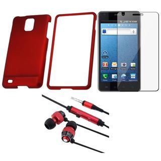 BasAcc Red Case/ Headset/ Screen Protector for Samsung Infuse 4G i997 Eforcity Cases & Holders