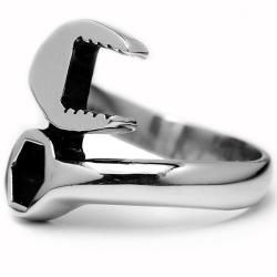 Oliveti Stainless Steel Combination Wrench Ring Oliveti Men's Rings