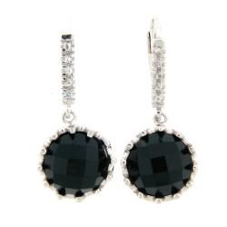 Meredith Leigh Sterling Silver Onyx and White Topaz Earrings Meredith Leigh Gemstone Earrings