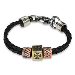 Braided Leather Celtic Cross Charm Bracelet West Coast Jewelry Fashion Bracelets