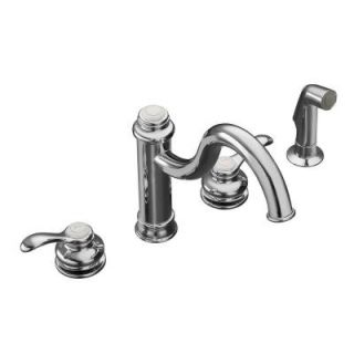 KOHLER Fairfax 4 Hole 2 Handle Kitchen Faucet in Polished Chrome K 12231 CP
