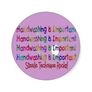 Handwashing is Important  Student Nurse Round Stickers