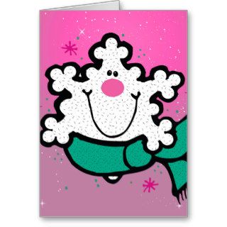 Cute Happy Snowflake  Blank Card