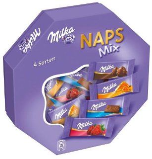Milka Naps Mix, Schokoladentäfelchen, Naschbox, 138g, 10er Pack (10 x 138 g) Lebensmittel & Getränke