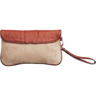 Women's Elise Hope Textured Linen Clutch Brown Elise Hope Clutches & Evening Bags
