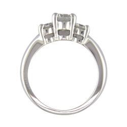 14k White Gold 1 1/4ct TDW Certified Clarity enhanced 3 stone Diamond Ring (H I, SI1 SI2) One of a Kind Rings