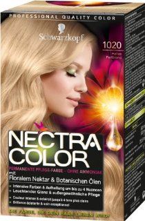 Nectra Color Permanente Pflege Farbe 1020 Helles Perlblond Stufe 3, 3er Pack (3 x 143 ml) Drogerie & Körperpflege