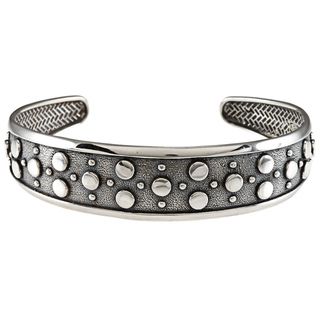 LucyNatalie Sterling Silver Flat Circle Flexible Cuff Bracelet Sterling Silver Bracelets