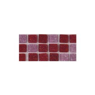 RAYHER   Acryl Mosaik, Glitter, selbstklebend, 5mm, quad., SB Btl. 144 Stück,3 Farben, rosé Spielzeug