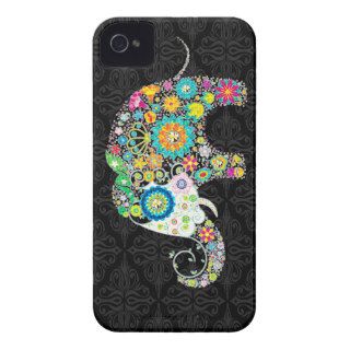 Colorful Retro Flowers Elephant Design iPhone 4 Covers
