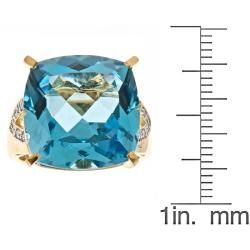 D'Yach 18k Yellow Gold over Silver Swiss Blue Topaz and Diamond Accent Ring D'Yach Gemstone Rings