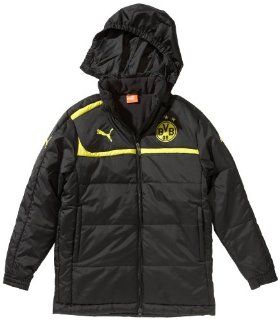 PUMA Kinder Jacke BVB Coach, black blazing yellow, 152, 741436 01 Sport & Freizeit