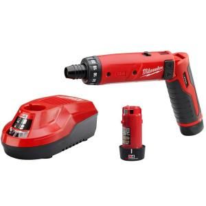 Milwaukee M4 4 Volt Lithium Ion Cordless 1/4 in. Hex Screwdriver 2 Battery Kit 2101 22