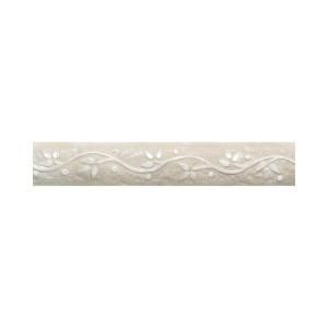 Daltile Brancacci Aria Ivory 2 in. x 12 in. Ceramic Arched Floral Accent Wall Tile BC01212DECO1P