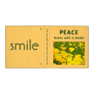 Peace starts with a SMILE binder Orange Poppies