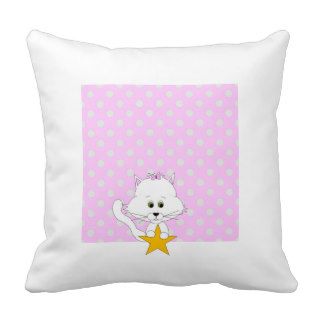 Cute Baby Kitten / Cat Cartoon Throw Pillows