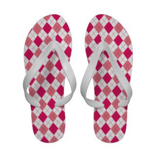 Pink And White Argyle Sandals