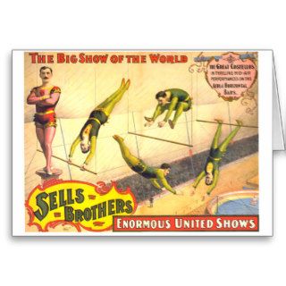 Sells Brothers Circus ~ Trapees Act Greeting Card
