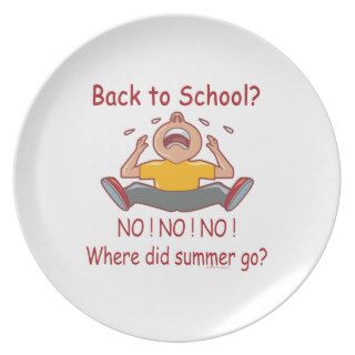 Funny Back To School No No Where Did Summer Go Party Plates