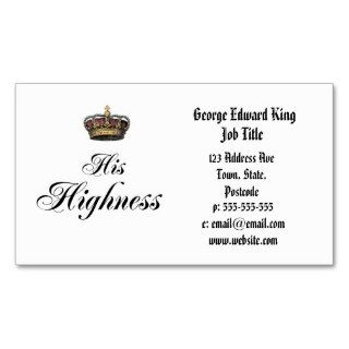 His Highness (part of his and hers set) Business Card Templates
