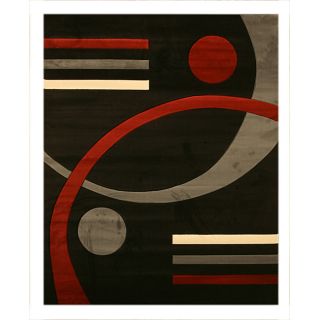 Zak Black/ Red Rug (5'3 x 7'7) EORC 5x8   6x9 Rugs