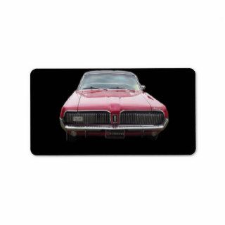 Old classic mercury cougar red front end personalized address labels