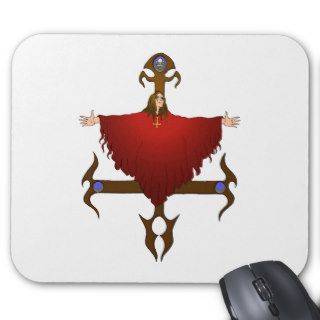 Hanging Man on Inverted Cross Mouse Pads