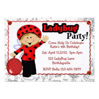 Ladybug Party Invitations