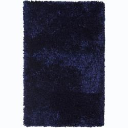 Hand woven Safir Blue Shag Rug (3'6 x 5'6) 3x5   4x6 Rugs