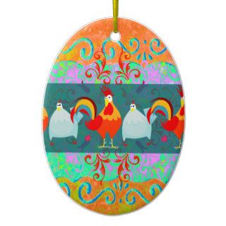 Funny Rooster Hen Funky Chicken Farm Animal Gifts Christmas Tree Ornament