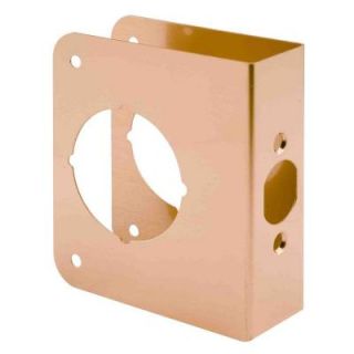 Prime Line 1 3/8 in. x 4 1/2 in. Thick Solid Brass Lock and Door Reinforcer, 2 1/8 in. Single Bore, 2 3/8 in. Backset U 9555
