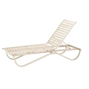 Tradewinds Scandia Antique Bisque Commercial Strap Stackable Patio Chaise Lounge HD 9054M 1