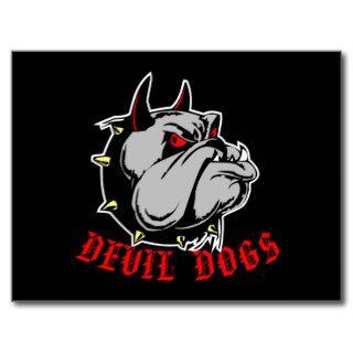 Bulldog Devil Dogs Black Post Cards