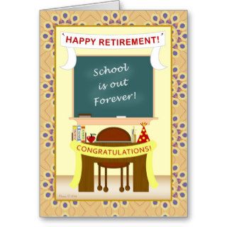 Teacher Retirement Classroom Card