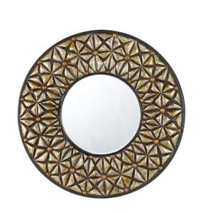 CAL Lighting 28 in. x 2 in. Slano Round Polyurethane Framed Mirror with Beveled Glass WA 2159MIR