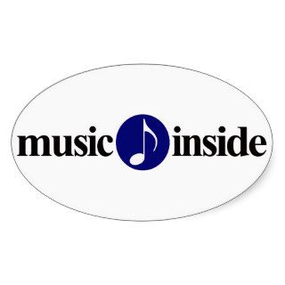music inside oval sticker