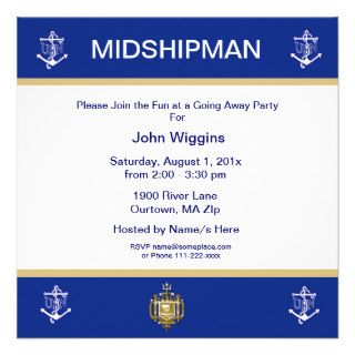 Naval Academy Midshipman Going Away Invitation