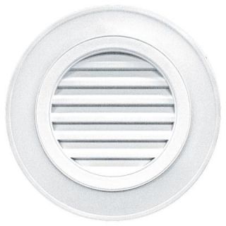 Builders Edge 28 in. Round Gable Vent #001 White (without Keystones) 120032828001