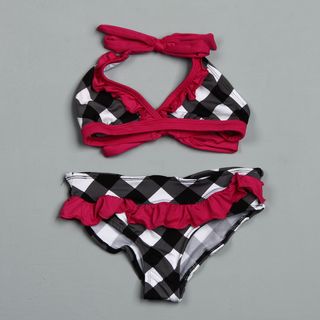 Pink Platinum Big Girl's Gingham Bikini Swimsuit Girls' Swimwear