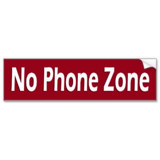 No Phone Zone basic red bumper sticker