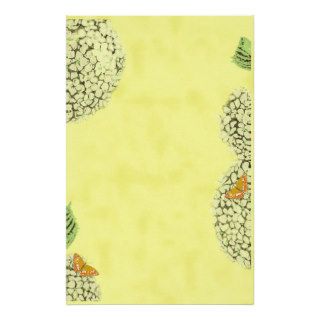 Vintage Hydrangeas and Butterflies Stationary Stationery